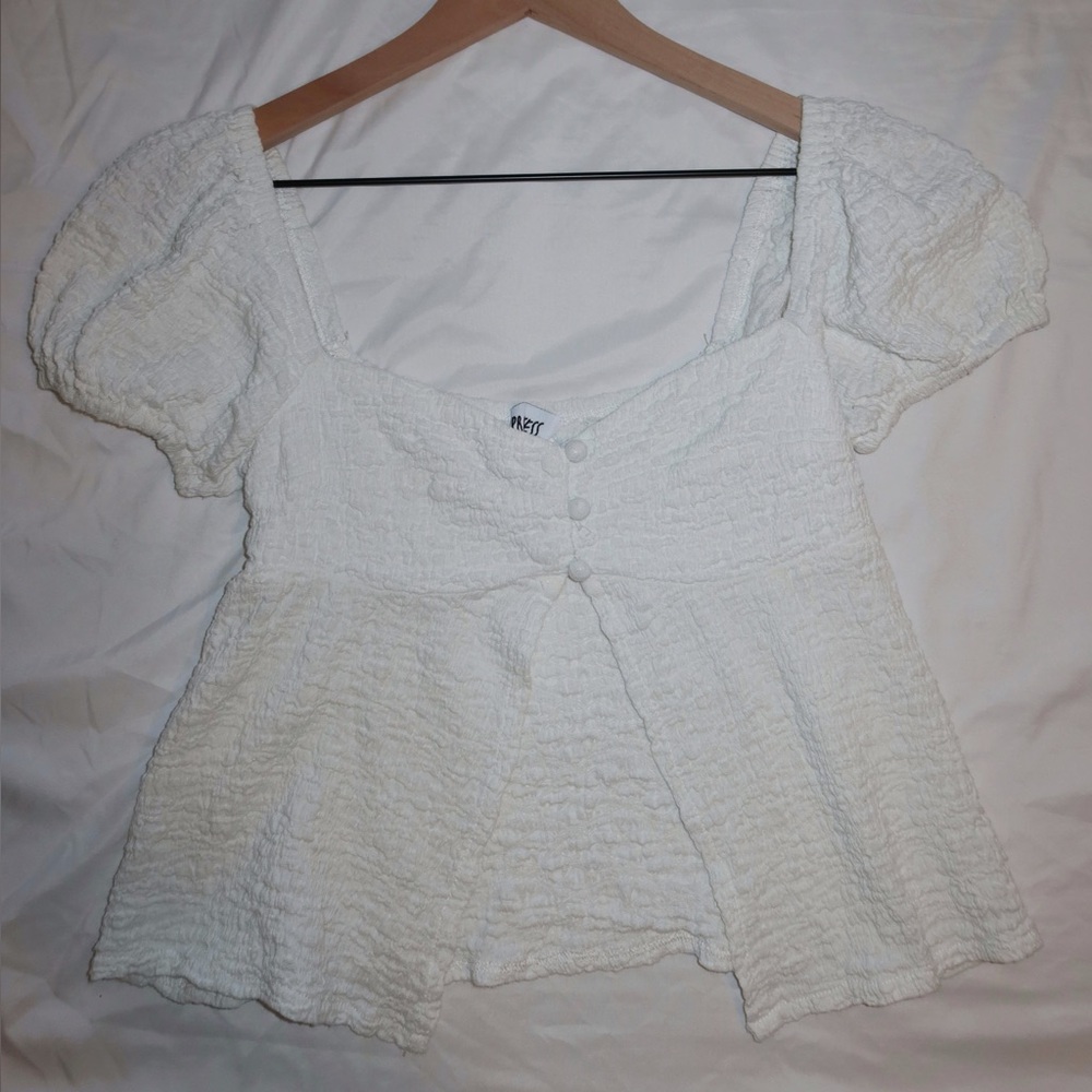 Princess Polly Textured White Blouse